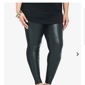 Torrid black leather leggins size 1 new